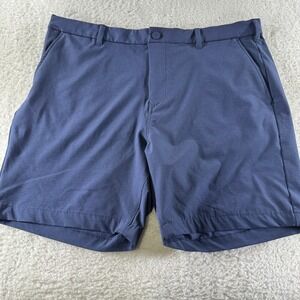 MIZZEN + MAIN Helmsman Golf Shorts Men's Size 38 x 8" Inseam Blue Solid‎ Stretch